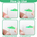 Fish Mouth Needle Threader for Sewing Machine, Quick Sewing Needle Threader Tool, Fish Type Sewing Machine Needle Threader, Sewing Threaders for DIY and Sewing Machine (Green)