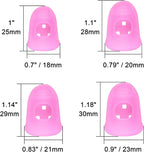 Wisdompro 16 Pcs Finger Tips, 4 Sizes Silicone Thimble Fingertip Grips Thumb Protectors Pads Cover for Hand Sewing, Paper Sorting, Page Turning, Money Counting, Guitar Playing - Pink, Translucent
