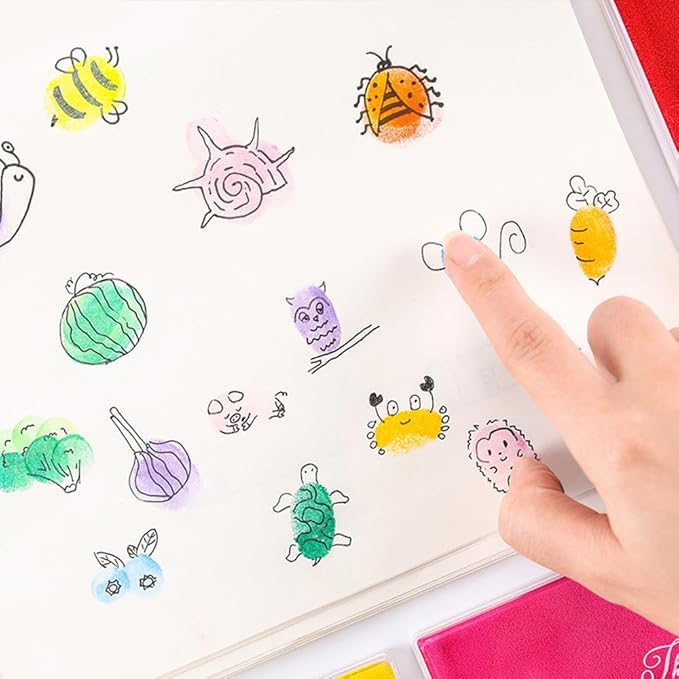 GTLZLZ Large Ink Pad for Rubber Stamps, 5" x 4" Washable Craft Stamp Pad for Kids, Fingerprint Ink Pad for Paper, Scrapbooking, Wood Fabric (Coffee)