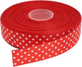 Polka Dot Grosgrain Ribbon 25 Yard Each Roll 100% Polyester (3/4", Red)