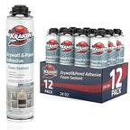 KRAKEN BOND Drywall & Panel Adhesive Foam - (12x24oz) Heavy-Duty, Fast-Curing Construction Adhesive for Concrete, Wood, and Heat Insulation Applications - 12 Pack