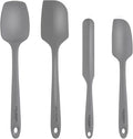 Culinary Couture 4-Piece Grey Baking Spatula Set - Rubber Spatulas Silicone Heat Resistant, BPA-Free - Spatula Set for Nonstick Cookware - Silicone Baking Utensils