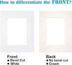 Egofine 8x10 White Picture Mats Pack of 14, Frame Mattes for 5x7 Pictures, Acid Free, 1.2mm Thickness, with Core Bevel Cut