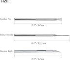 3 in 1 Clay Needle Tools Sculpting Ceramics Pottery Carving Tools for Model Clay Supplies, Ceramic & Pottery Tools Includes Sculpture Feather Pin Carving Knife Needle Texture Tools, LXLVOUEG