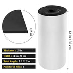Adhesive Foam Roll Neoprene Sponge Foam Sheet Roll Closed Cell Insulation Closed Cell Foam Sheet Soundproof Foam Padding (Black, 12x59x1/8 Inches)