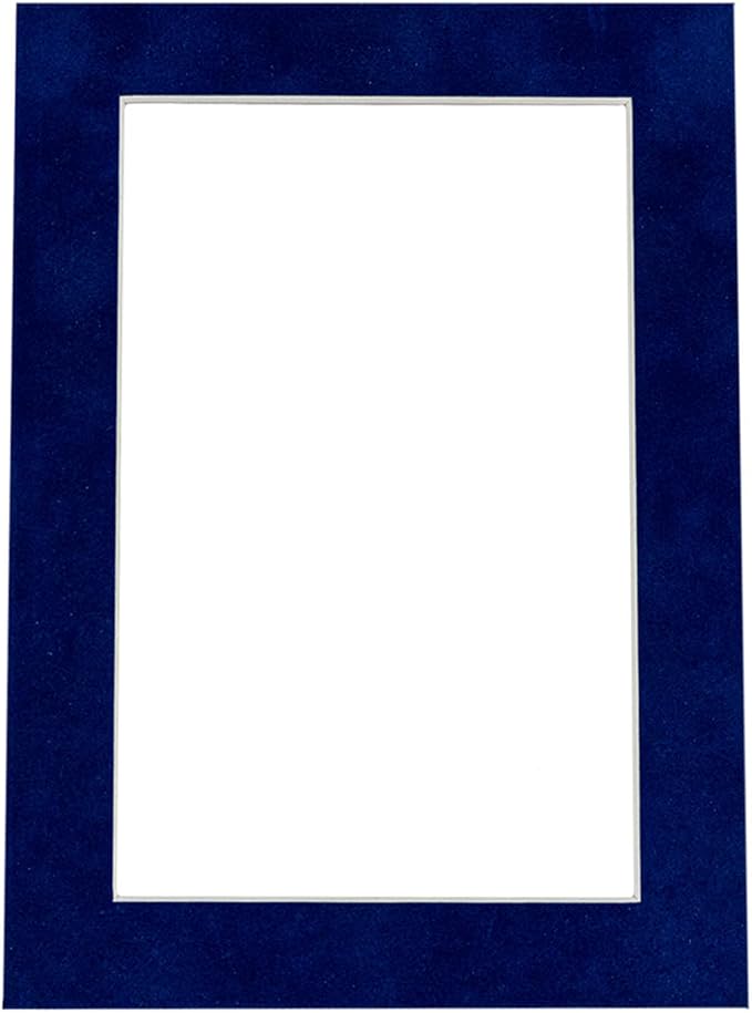 Pack of TEN 11x14 Mats Bevel Cut for 8.5x11 Photos - Acid Free Brooke Blue Suede Precut Matboards For Pictures, Photos, Framing - 4-ply Thickness