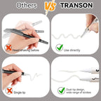 TRANSON 8 Pack White Brush and Bold Dual-tip Acrylic Paint Marker for DIY Glass Canvas Wood Leather Ceramic Rock Painting