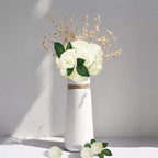 AmyHomie Artificial Flower Ivory Rose 25pcs Real Looking Fake Roses w/Stem for DIY Wedding Bouquets Centerpieces Arrangements Party Baby Shower Home Decorations