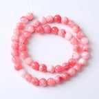 45pcs 8mm Natural Pink White Persian Jade Gemstone Beads Round Loose Spacer Beads for Jewelry Making DIY Bracelets Necklaces 15" (Pink Persian Jade, 8mm)