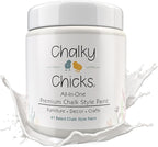 Chalky Chicks All-in-One Chalk Paint for Furniture or Cabinet - 16 Fl Oz - Matte Finish Aged Burlap White for Metal, Wood Furniture Paint - No Sanding All-in-One for Home Decor & Crafts, USA Made