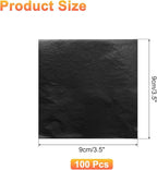 uxcell 100pcs Leaf Sheets, 3.5" x 3.5" Foil Sheets Paper Sheets for DIY Crafts Painting Nails Resin Furniture Decoration(Black)