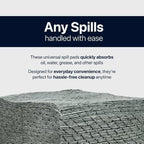CTRL+Z Absorbent Pads - 15"x18" Maximum Absorption Universal Spill Mat - Fast Cleanup for Industrial Use - 100 Pack