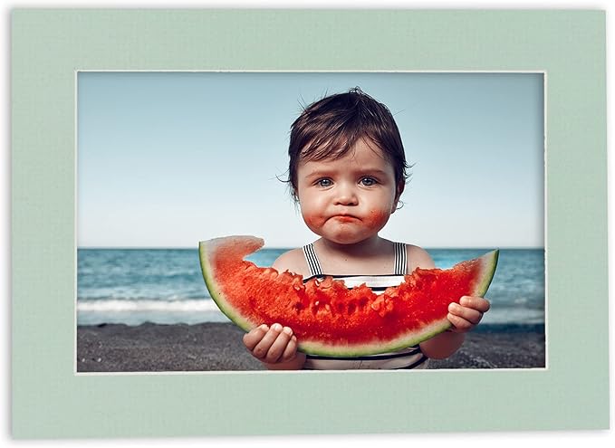 8x10 Mat Bevel Cut for 5.5x8.5 Photos - Acid Free Honeydew Green Precut Matboard - for Pictures, Photos, Framing - 4-ply Thickness