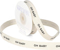 Baby Shower Ribbon - 5/8 Inch x 12 Yards Natural Twill Tape Ribbon, Cotton Herringbone Ribbons for Gift Wrapping, Birthdays, Christmas, Anniversaries, Valentine's Day, Mother's Day(OH Baby)
