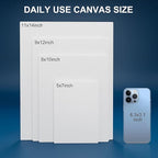 Canvas Panels 10x10 Inch 12-Pack, 10 oz Primed 100% Cotton White Blank Small Canvases for Painting, Square Flat Canvas Board for Oil Acrylics Watercolor & Tempera Paints