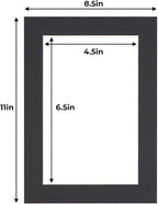 5x7 Mat for 8.5x11 Frame - Precut Mat Board Acid-Free Black 5x7 Photo Matte Made to Fit a 8.5x11 Picture Frame, Premium Matboard for Family Photos, Show Kits, Art, Picture Framing, Pack of 1 Mat