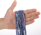 Natural Blue Sodalite Cylinder Tube Beads 4x13mm 38cm/str Loose Semi Gemstone Stone Beads for Making Bracelets Necklace Earrings