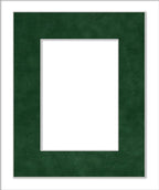 8x10 Mat Bevel Cut for 5x8 Photos - Acid Free Green Suede Precut Matboard - For Pictures, Photos, Framing - 4-ply Thickness