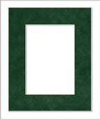 8x10 Mat Bevel Cut for 5.5x8.5 Photos - Acid Free Green Suede Precut Matboard - For Pictures, Photos, Framing - 4-ply Thickness