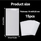 Klmnop 15 Sheets Mylar Sheet, 12 x 24 Inch/10 Mil, Milky Translucent PET Blank Stencil Sheet for Machines Cutting, Cut Tool Template Material, DIY Crafts Gift(10mil)