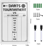 Dart Scoreboard-Dry Erase Scoreboard for Cricket and 01 Games, Dart Board Accessories with 2 Dry Erase Makers(15.3 x 9.8 inches)
