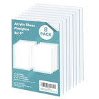 Egofine Plexiglass Sheets Acrylic Sheets 8 Pack of 8x10’’ 0.04 Thick Clear Plastic Cast Transparent Plexi Glass for Crafting Projects, Replacement Picture Frame Glass, DIY Display, Easy to Cut