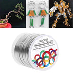 Anezus 12 Gauge Aluminum Wire 100 Feet - 2mm Metal Armature Bendable Sculpting Wire for Crafts, Wreath Making, Jewelry Making, Beading, Floral (Silver)