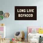 Long Live Boyhood Banner, Boys Room Decor, Canvas Banner Wall Hanging Flag Decor for Nursery Playroom Toddler Room