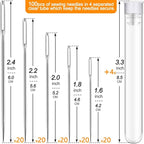 100 Pack Premium Large Eye Needles for Hand Sewing with Needle Threaders, Assorted Sizes, Embroidery Needles for Hand Sewing, Sewing Needles Large Eye, Big Eye Needle