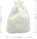 Palmhomee Pack of 25 Burlap Gift Bags with Drawstring Linen Jewelry Pouches Wedding Hessian Jute Bags for Birthday and Treat Pouches Party Wedding Favors Gift (5x7 Inch, White)