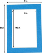 11x14 Mat for 8.5x11 Photo - Precut Bay Blue Picture Matboard for Frames Measuring 11 x 14 Inches - Bevel Cut Matte to Display Art Measuring 8.5 x 11 Inches - Acid Free ONE MAT