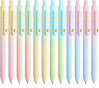 12 Pcs Gel Pens 0.5mm Quick Dry Black Ink Pens Fine Point Smooth Writing Pens, Cute Office and School Supplies Gifts for Women Teacher Students (12 Pcs Ombre Gold)