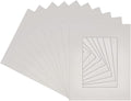 Pack of Ten 11x14 Mats Bevel Cut for 8.5x11 Photos - Acid Free Golf Ball Texture Precut Matboards for Pictures, Photos, Framing - 4-ply Thickness
