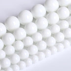 6MM Natural Stone White Porcelain Agate Beads Round Loose Stone Beads for Jewelry and Bracelets Making 120pcs 2 Strands 32"