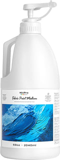 Nicpro Professional Effects Fabric Medium,69oz Bottle with Pump, Textile Painting Acrylic Fluid Medium, Improves Acrylic Paint Adhesion to Fabrics, Textiles for DIY Clothing, T-shirts, Shoes Jeans Bag