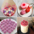 6 Pcs Flower Silicone Molds Set, FAURAPMNG Bloom 3D Rose Flower Fondant Silicone Molds for Soap Candle Making, Cake Flower Molds for Chocolate Candy Pastry Dessert