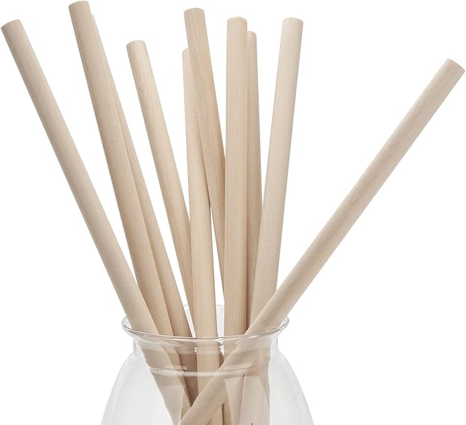 1/2 x 15 Wooden Dowels Wooden Sticks for Crafts, 10 PCS Macrame Wood Dowel Rods, Unfinished Hard Wood Sticks for Crafting, Arts and DIYers, Tiered Cake Support and Wedding Ribbon Wands