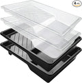 Great Andrew 4 Pack Paint Tray Liners 7 Inch, 2 PC Sturdy Plastic Tray with 2 PCS Disposable Paint Tray Liners, Paint Roller Trays, Paint Pan Liners for DIY Painting Projects, Walls, Furniture