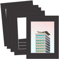 MBC Mat Board Center, 5 Pack 12x16 for 9x12 Black Picture Mats Frame Mattes, Bevel Cut, Acid Free, 4-ply Thickness