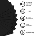 MEARCOOH Black Foam Sheets Crafts 9x12 Inch 2mm Eva Craft Foam Paper for Crafts Project Preschoolers Classroom Scrapbooking DIY Cosplay(10 Sheets)