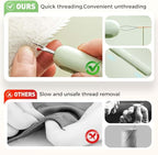 2 in 1 Needle Threader Seam Ripper, Upgraded Sewing Kit Tool for Needle Threading and Seam Removal, Quilting Stitching Supplies for Elderly and Sewing Enthusiasts (White)