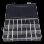 2 Pack 24 Grids Plastic Organizer Box Container Craft Storage Box with Adjustable Dividers for Beads Jewelry Fishing Tackles, Clear