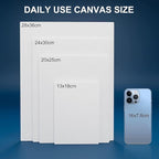 Artkey Canvas Panels 24-Pack 5x7, 8x10 Inch, 10 oz Primed 100% Cotton Paint Canvases for Painting, White Blank Flat Canvas Boards for Acrylics Oil Watercolor Tempera Paint