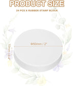 PATIKIL 24Pcs 2" Rubber Carving Blocks, Soft Linoleum Art Carving Block Round Crafts Stamp Making for Printmaking Stamps Carving Supplies, White