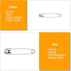 ZIPCCI 2 inch Safety Pins, 200Pcs Large Safety Pins Heavy Duty, Steel Wire