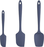 U-Taste Silicone Spatula Set, 600ºF High Heat Resistant, Seamless Food Grade Flexible Rubber Kitchen Cooking Mixing Baking Scraper for Nonstick Cookware Set of 3 (Midnight Blue)