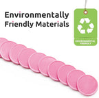 Set of 100 Opaque Plastic Learning Counters Mini Poker Chips Game Tokens with Storage Box (Pink, 1 Inch)