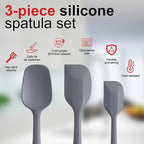 Silicone Spatula Set - Rubber Spatula - 600°F Heat Resistant Baking Spoon & Spatulas(Dark Grey)