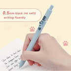 Cat Pens, 4 Pcs 0.5mm Cute Kawaii Black Ink Pens Fine Point Smooth Writing Pen, High-End Series Cat's Tail Retractable Pen for Journaling Note Taking (4 Pcs Cat)