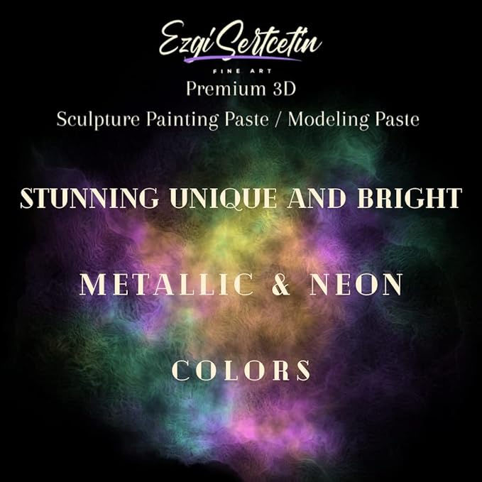 3D Sculpture Painting Paste|Texture Paste|Decorative Plaster|Ready to Use|Unique Metallic Pearl and Neon Colors|Ideal for Artwork|Stencil|Flowers|Texture and Art Relief|6 oz (Coral)